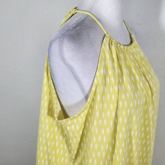 Worthington Yellow Print Halter Style Blouse Size Large NWOT Yellow Print Top - Picture 4 of 11